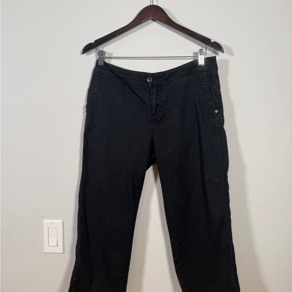 🖤 Woolrich Women's‎ Black Capri Pants Size 8 Stretch Cotton Cropped Hiking